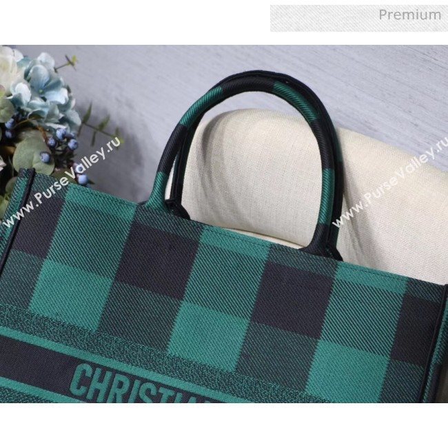 Dior Large Book Tote in Checked Canvas Green 2019 (XXG-20031922)