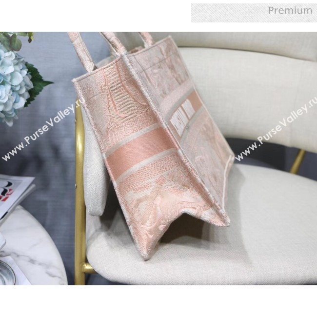 Dior Samll Book Tote Bag in Tiger Embroidered Canvas Pink 2019 (XXG-20031911)
