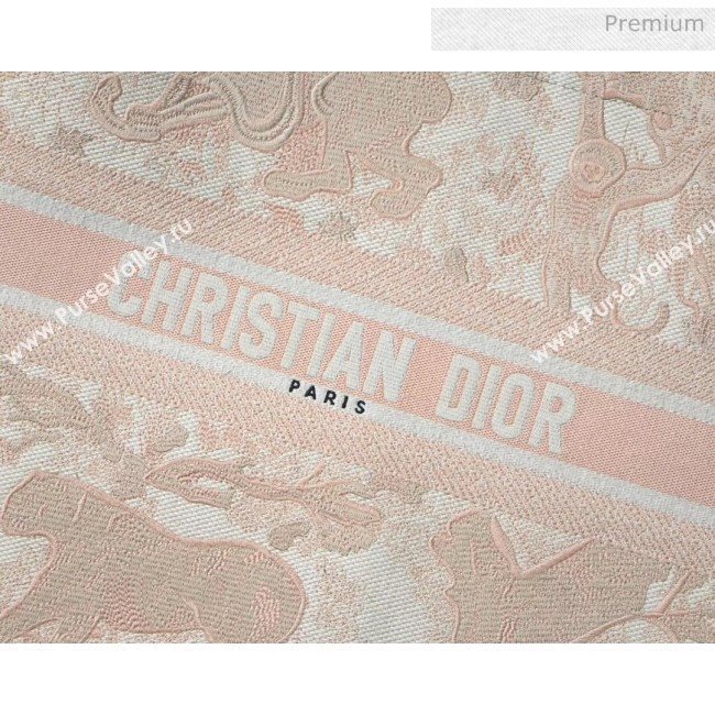 Dior Large Book Tote Bag in Tiger Embroidered Canvas Pink 2019 (XXG-20031910)