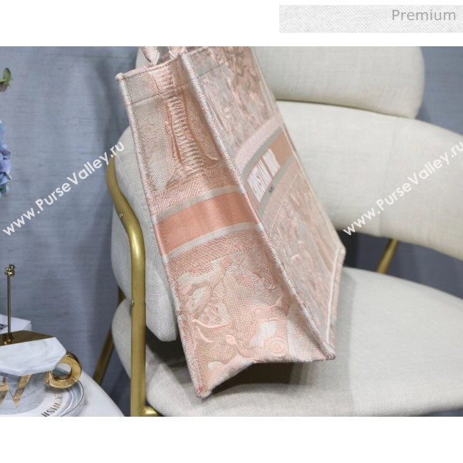 Dior Large Book Tote Bag in Tiger Embroidered Canvas Pink 2019 (XXG-20031910)