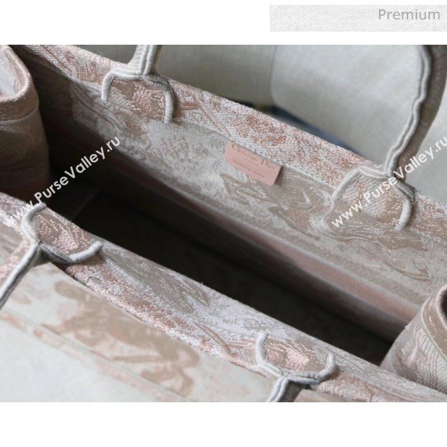 Dior Large Book Tote Bag in Tiger Embroidered Canvas Pink 2019 (XXG-20031910)