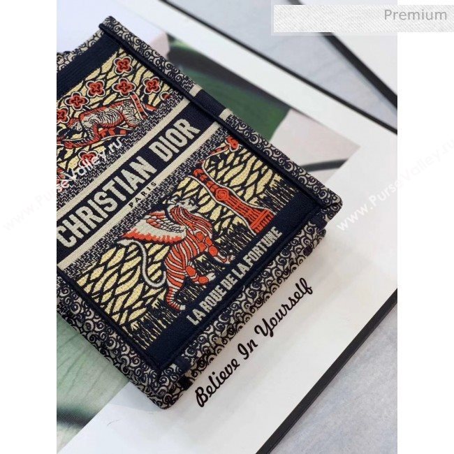 Dior Vertical Book Tote Bag in Tarot Orange Embroidered Canvas Cruise 2020 (XXG-20031901)