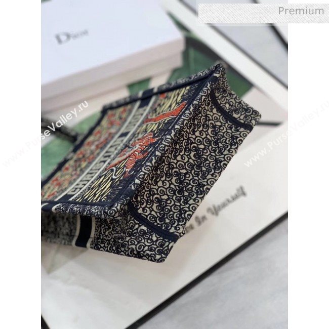 Dior Vertical Book Tote Bag in Tarot Orange Embroidered Canvas Cruise 2020 (XXG-20031901)