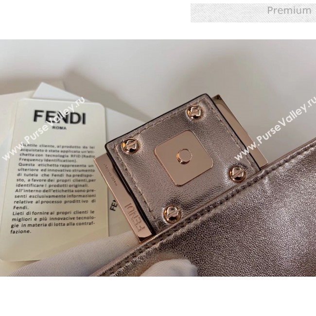 Fendi Mini Baguette Bag with Sequins Pequin Embroidery Pink 2020 (HS-20032001)