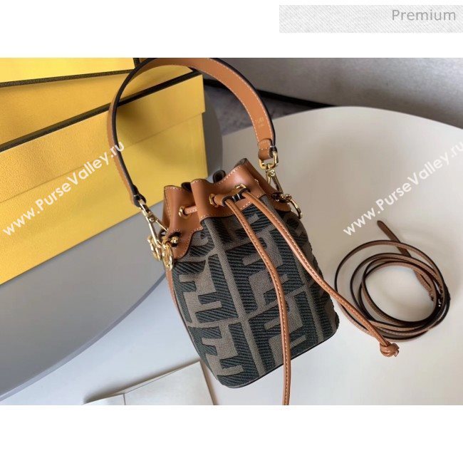 Fendi Mon Tresor FF Canvas Mini Bucket Bag Coffee 2020 (HX-20032003)