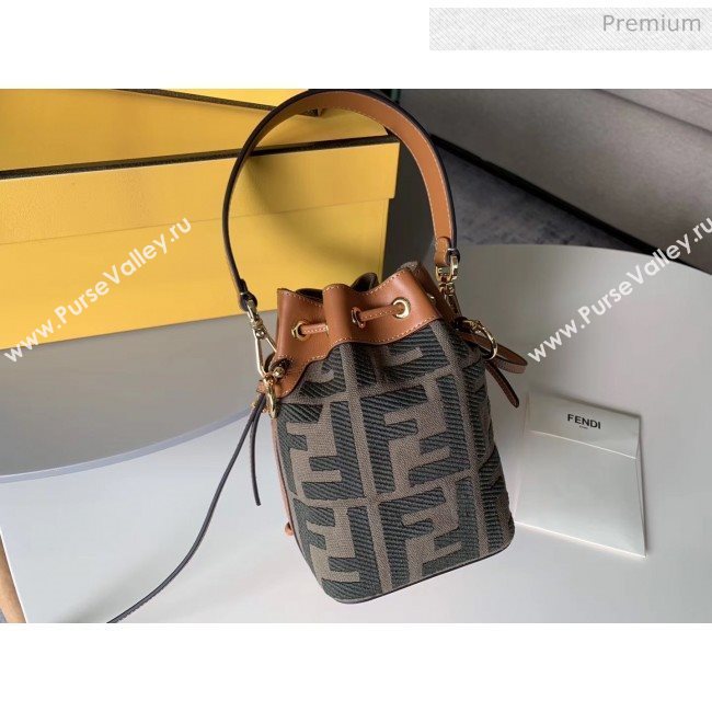 Fendi Mon Tresor FF Canvas Mini Bucket Bag Coffee 2020 (HX-20032003)