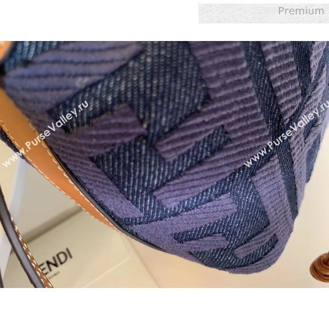 Fendi Mon Tresor FF Canvas Mini Bucket Bag Blue 2020 (HX-20032004)