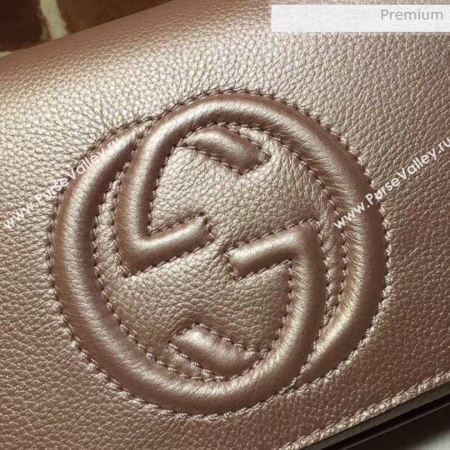 Gucci 336752 Soho Tassel Leather Chain Shoulder Bag Rosy Gold (DLH-20032118)