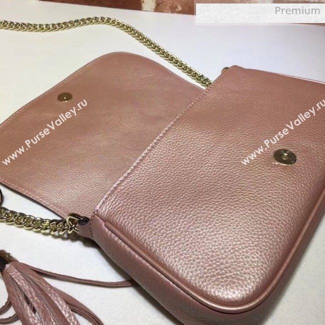 Gucci 336752 Soho Tassel Leather Chain Shoulder Bag Rosy Gold (DLH-20032118)