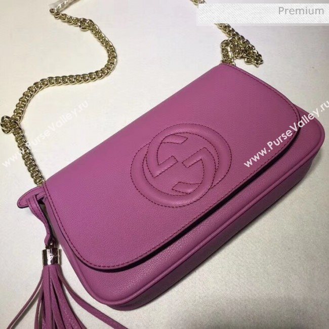 Gucci 336752 Soho Tassel Leather Chain Shoulder Bag Rosy (DLH-20032119)