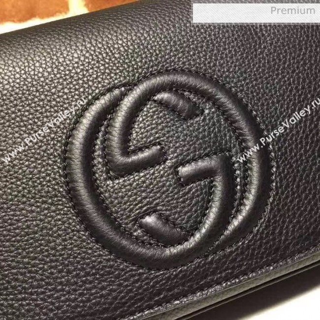 Gucci 336752 Soho Tassel Leather Chain Shoulder Bag Black (DLH-20032126)