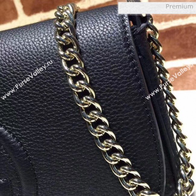 Gucci 336752 Soho Tassel Leather Chain Shoulder Bag Black (DLH-20032126)