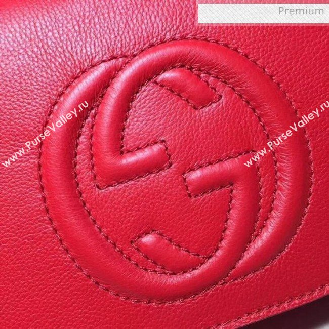Gucci 336752 Soho Tassel Leather Chain Shoulder Bag Red (DLH-20032125)