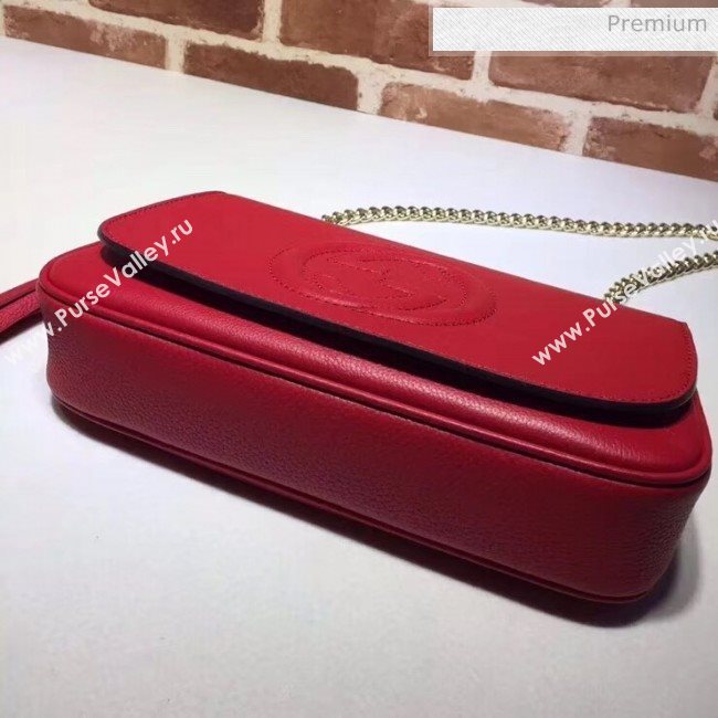 Gucci 336752 Soho Tassel Leather Chain Shoulder Bag Red (DLH-20032125)