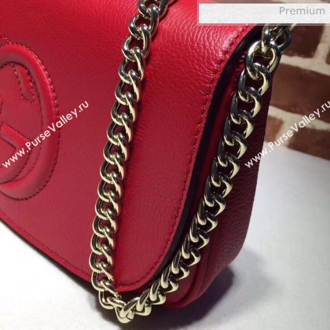 Gucci 336752 Soho Tassel Leather Chain Shoulder Bag Red (DLH-20032125)
