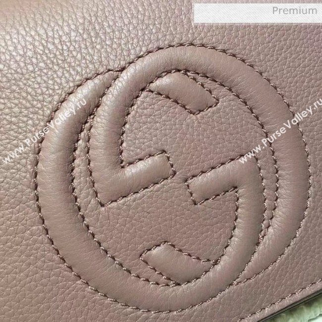 Gucci 336752 Soho Tassel Leather Chain Shoulder Bag Nude Pink (DLH-20032124)