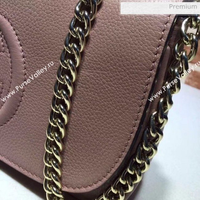 Gucci 336752 Soho Tassel Leather Chain Shoulder Bag Nude Pink (DLH-20032124)