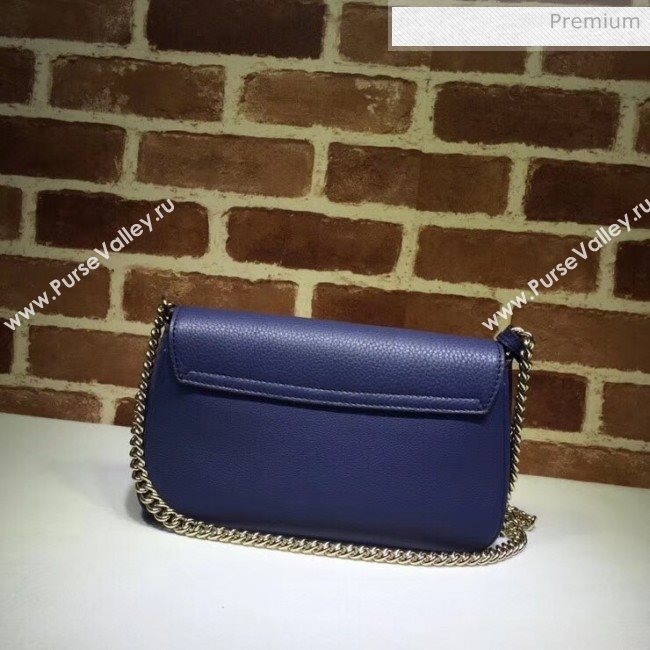 Gucci 336752 Soho Tassel Leather Chain Shoulder Bag Blue (DLH-20032123)