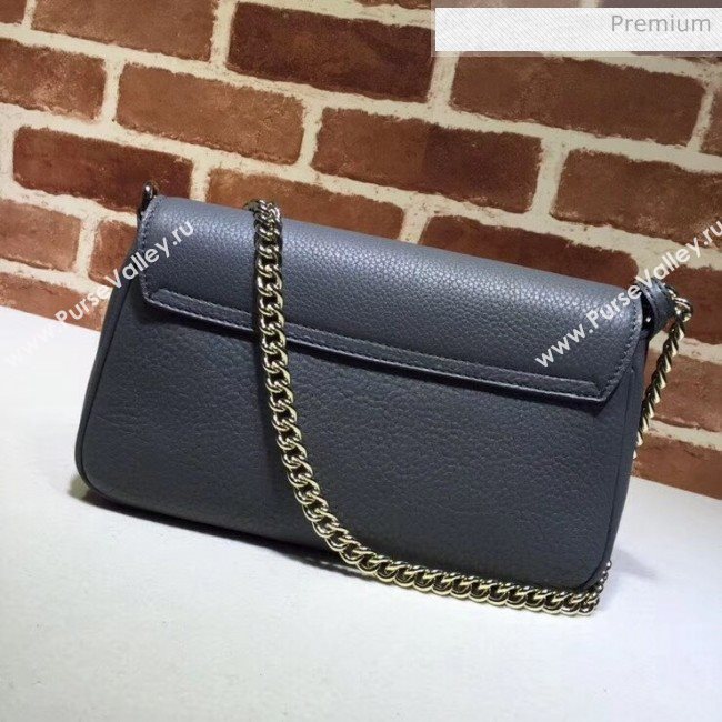 Gucci 336752 Soho Tassel Leather Chain Shoulder Bag Grey (DLH-20032120)