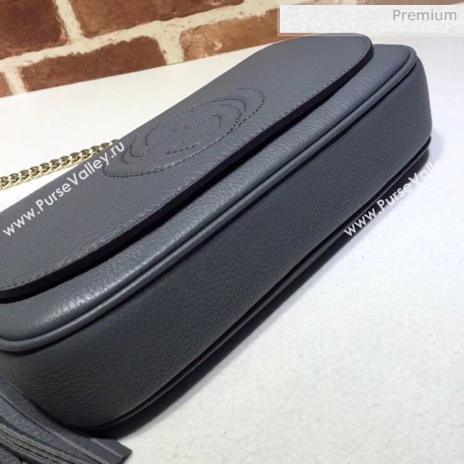 Gucci 336752 Soho Tassel Leather Chain Shoulder Bag Grey (DLH-20032120)