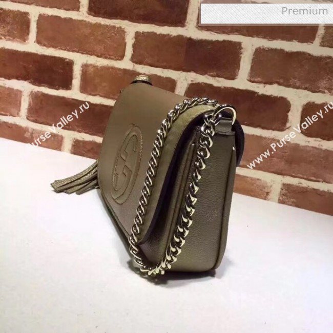 Gucci 336752 Soho Tassel Leather Chain Shoulder Bag Light Gold (DLH-20032121)