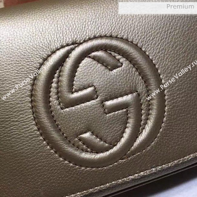 Gucci 336752 Soho Tassel Leather Chain Shoulder Bag Light Gold (DLH-20032121)