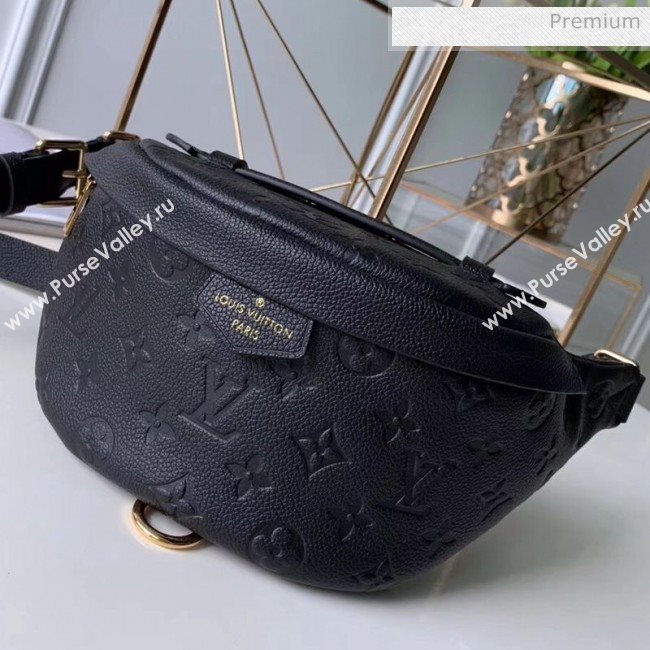 Louis Vuitton Monogram Empreinte Leather Bumbag/Belt Bag M44812 Black 2019 (KIKI-9092534)