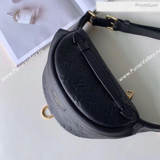 Louis Vuitton Monogram Empreinte Leather Bumbag/Belt Bag M44812 Black 2019 (KIKI-9092534)