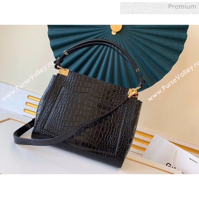 Givenchy Mystic Bag In Crocodile Pattern Calfskin Leather Black 2019 (YS-20032345)