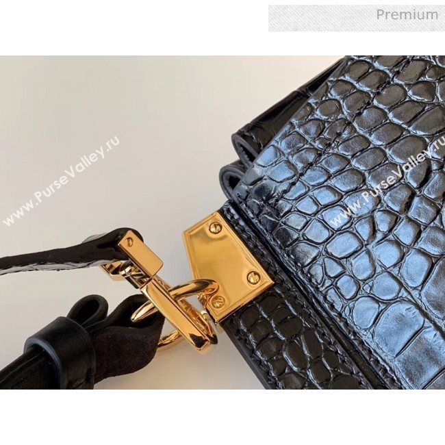 Givenchy Mystic Bag In Crocodile Pattern Calfskin Leather Black 2019 (YS-20032345)