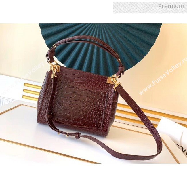 Givenchy Mystic Bag In Crocodile Pattern Calfskin Leather Burgundy 2019 (YS-20032346)