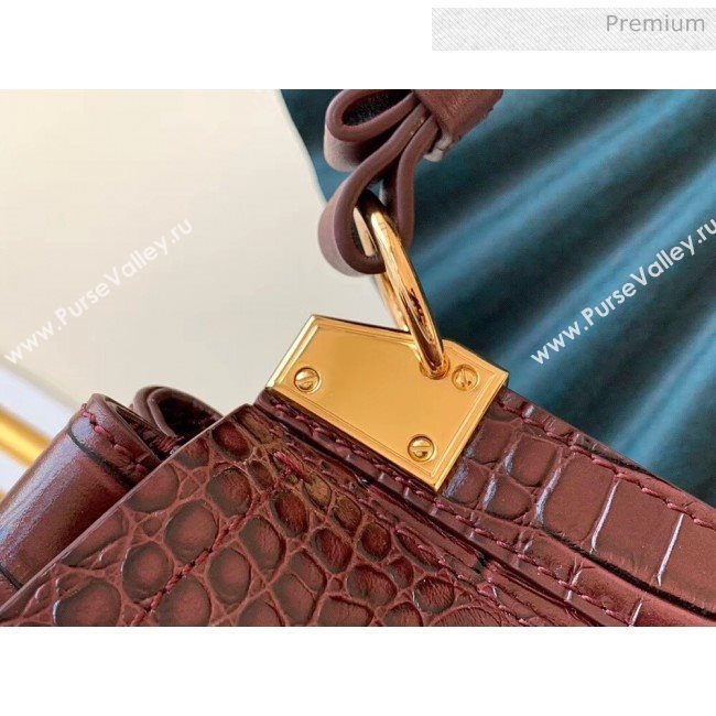 Givenchy Mystic Bag In Crocodile Pattern Calfskin Leather Burgundy 2019 (YS-20032346)