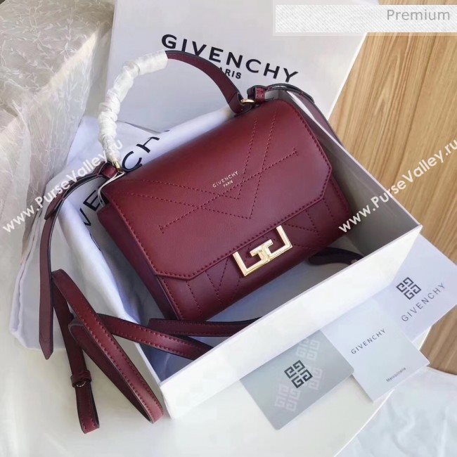 Givenchy Calfskin Leather Mini Eden Bag Burgundy 2019 (YZ-20032413)