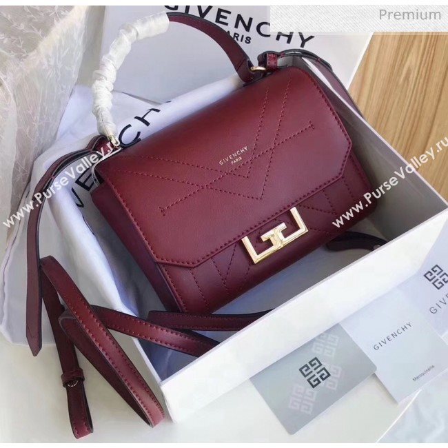 Givenchy Calfskin Leather Mini Eden Bag Burgundy 2019 (YZ-20032413)