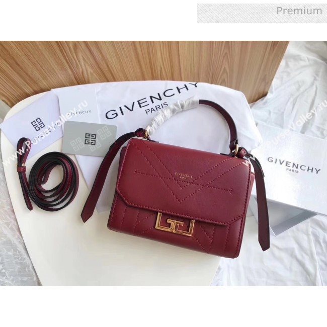 Givenchy Calfskin Leather Mini Eden Bag Burgundy 2019 (YZ-20032413)