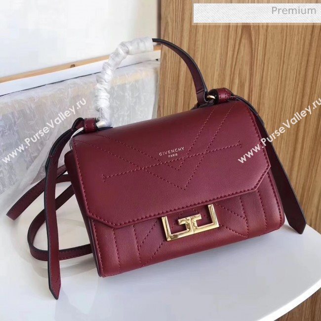 Givenchy Calfskin Leather Mini Eden Bag Burgundy 2019 (YZ-20032413)