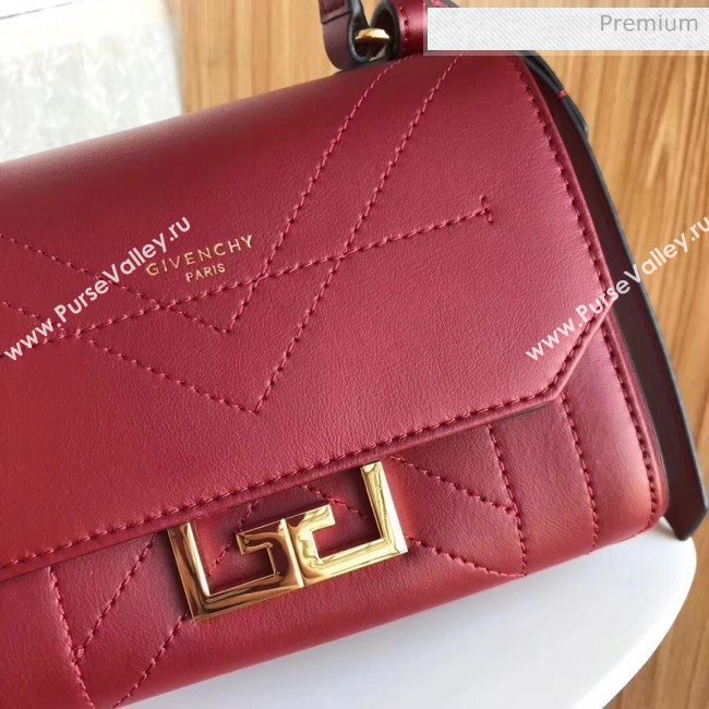 Givenchy Calfskin Leather Mini Eden Bag Burgundy 2019 (YZ-20032413)