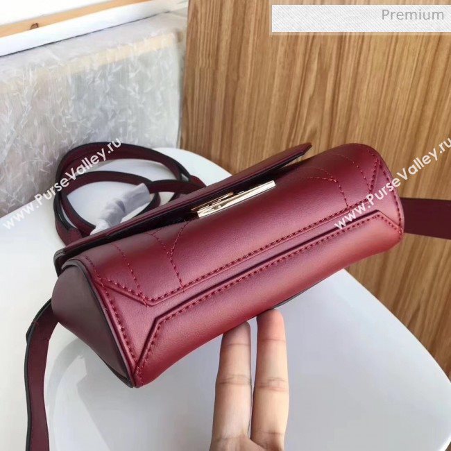 Givenchy Calfskin Leather Mini Eden Bag Burgundy 2019 (YZ-20032413)