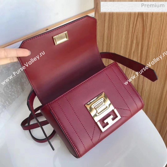 Givenchy Calfskin Leather Mini Eden Bag Burgundy 2019 (YZ-20032413)