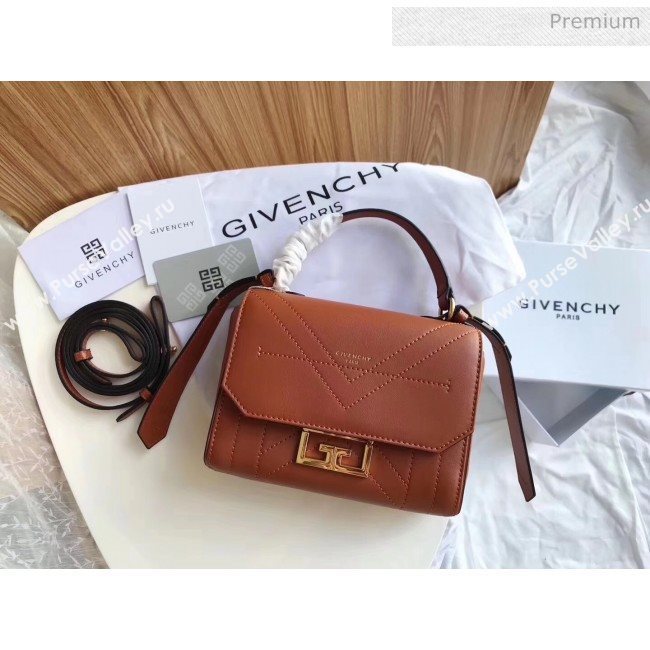 Givenchy Calfskin Leather Mini Eden Bag Brown 2019 (YZ-20032415)