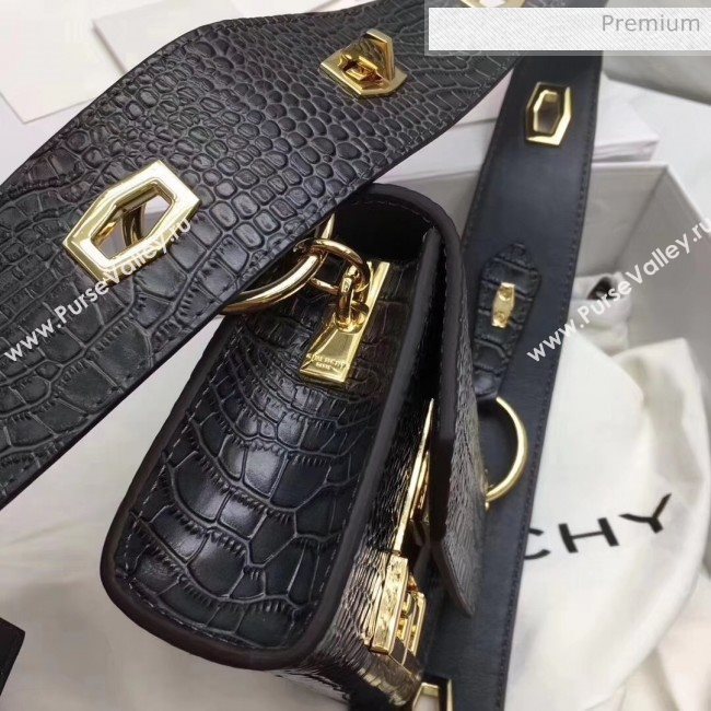 Givenchy Nano Eden Bag in Crocodile Pattern Calfskin Leather Black 2020 (YS-20032408)