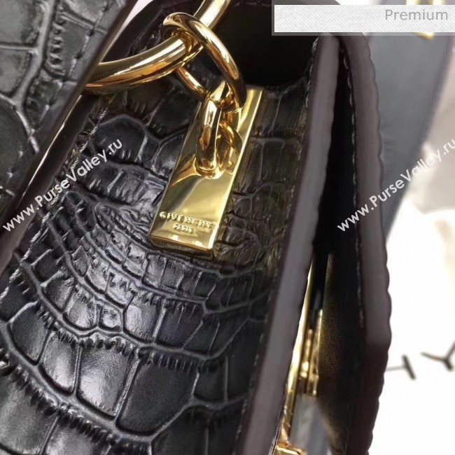 Givenchy Nano Eden Bag in Crocodile Pattern Calfskin Leather Black 2020 (YS-20032408)