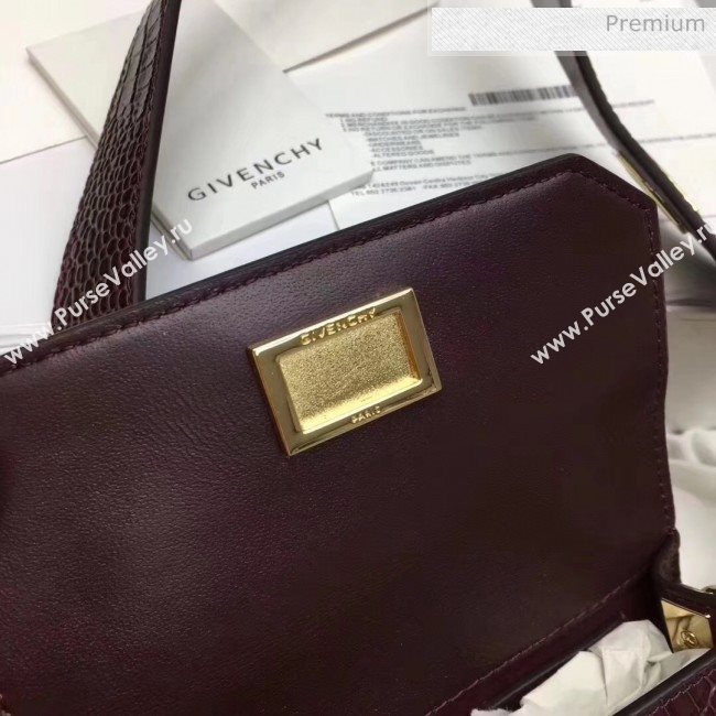 Givenchy Nano Eden Bag in Crocodile Pattern Calfskin Leather Burgundy 2020 (YS-20032409)