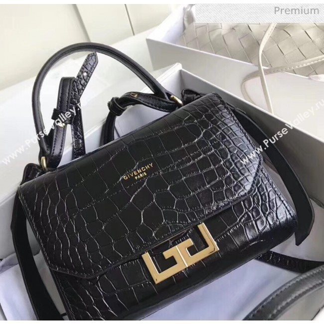 Givenchy Mini Eden Bag in Crocodile Pattern Calfskin Leather Black 2019 (YZ-20032416)
