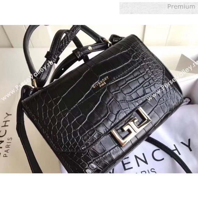 Givenchy Mini Eden Bag in Crocodile Pattern Calfskin Leather Black 2019 (YZ-20032416)