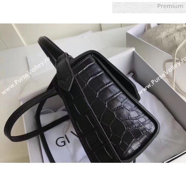 Givenchy Mini Eden Bag in Crocodile Pattern Calfskin Leather Black 2019 (YZ-20032416)