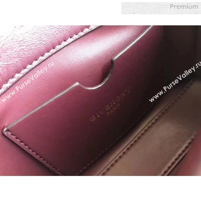 Givenchy Mini Eden Bag in Crocodile Pattern Calfskin Leather Burgundy 2019 (YZ-20032417)
