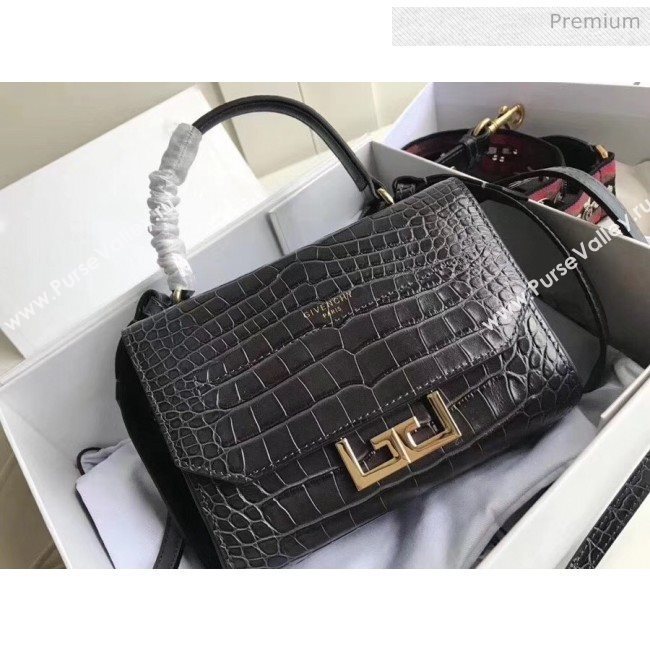 Givenchy Mini Eden Bag in Crocodile Pattern Calfskin Leather Grey 2019 (YZ-20032418)