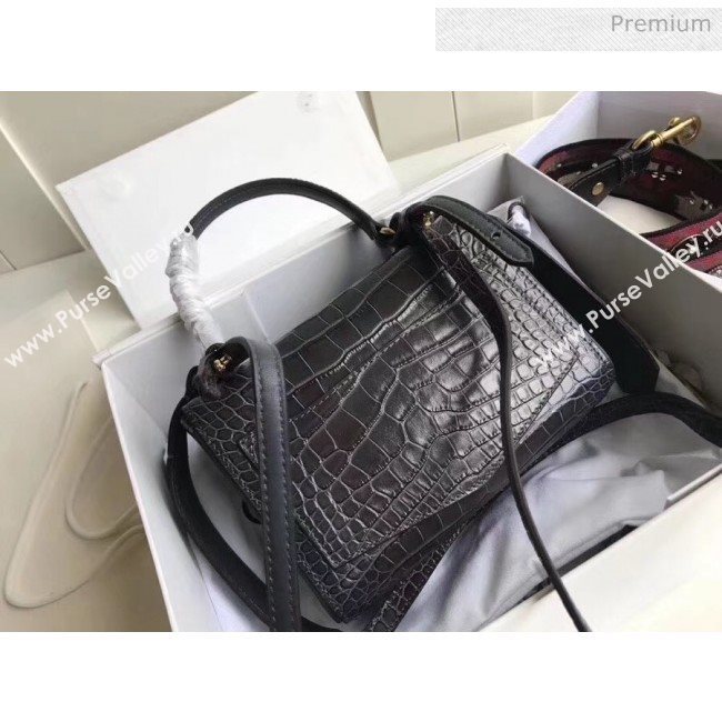 Givenchy Mini Eden Bag in Crocodile Pattern Calfskin Leather Grey 2019 (YZ-20032418)