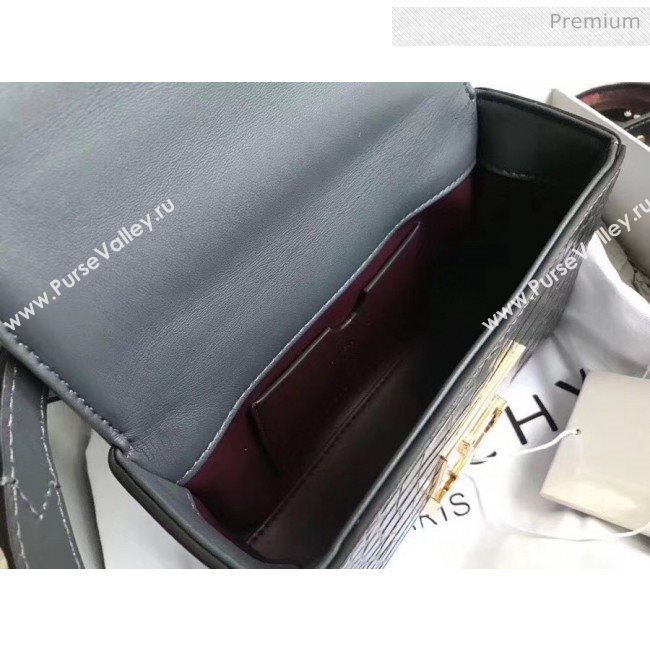 Givenchy Mini Eden Bag in Crocodile Pattern Calfskin Leather Grey 2019 (YZ-20032418)